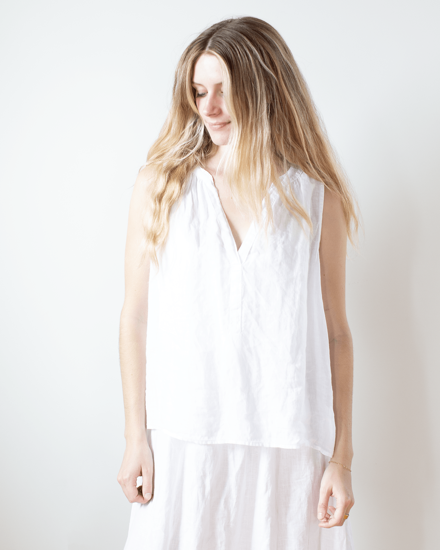 Velvet by Graham & Spencer Tacy V Neck Tank in White