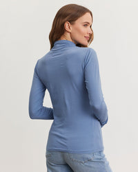 Velvet by Graham & Spencer Talisia Turtleneck Top in Yacht