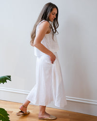 Velvet by Graham & Spencer Tana Ruffle Sleeveless Top In White 4 - Bliss Boutiques