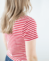 Velvet by Graham & Spencer Clothing Tash S/S Crew Neck Tee in Red