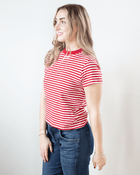 Velvet by Graham & Spencer Clothing Tash S/S Crew Neck Tee in Red