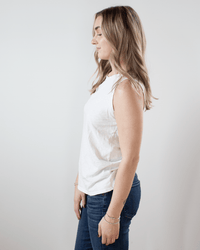 Velvet by Graham & Spencer Clothing Taurus Crew Neck Tank in Bisque