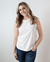 Velvet by Graham & Spencer Clothing Taurus Crew Neck Tank in Bisque