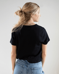 Velvet by Graham & Spencer Tinsley S/S Crop Top in Black