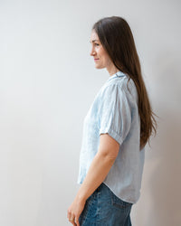 Velvet by Graham & Spencer Vivica Short Sleeve Henley Top In Billow 3 - Bliss Boutiques
