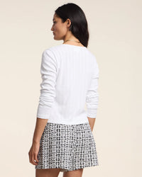 Velvet by Graham & Spencer Zelda L/S Scoop Neck Button Down in White 3 - Bliss Boutiques