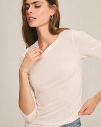 Velvet by Graham & Spencer Zofina L/S Crew Neck Top in Beach 2 - Bliss Boutiques