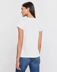 Kira Scoop Neck Tee in White