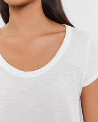 Kira Scoop Neck Tee in White