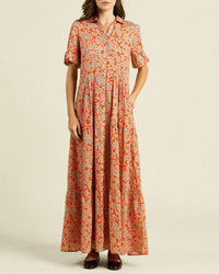 Martine Dress in Vermillion Vine - Bliss Boutiques