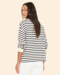 XiRENA Clothing Honor Sweatshirt In Natural Stripe