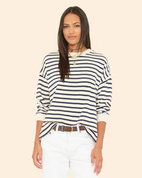 XiRENA Clothing Honor Sweatshirt In Natural Stripe