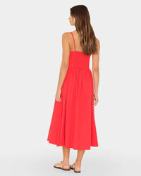 XiRENA Clothing Bardot Dress in Red Flash