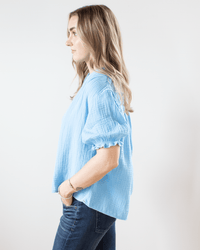 XiRENA Clothing Alyss Shirt in Atlas Blue