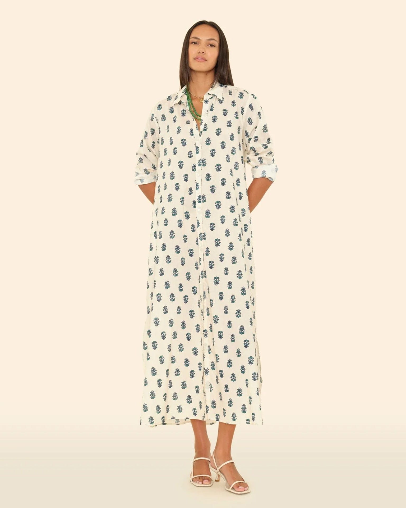 XiRENA Boden Dress in Clover Stamp