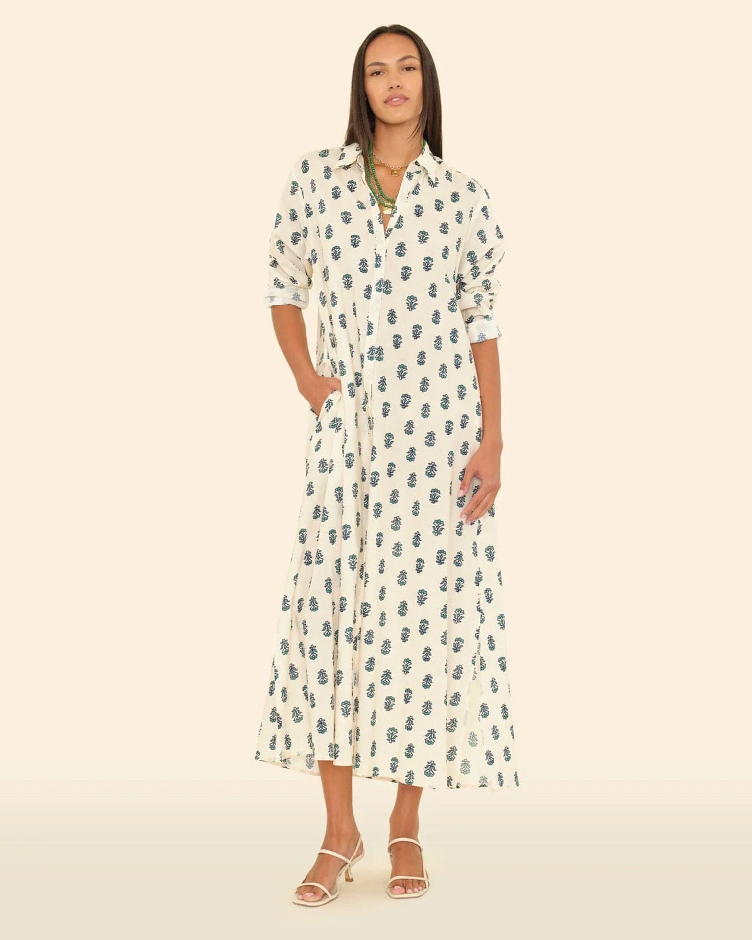 XiRENA Boden Dress in Clover Stamp