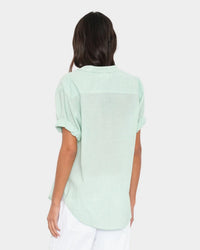 XiRENA Channing Shirt in Fresh Mint Stripe 2 - Bliss Boutiques