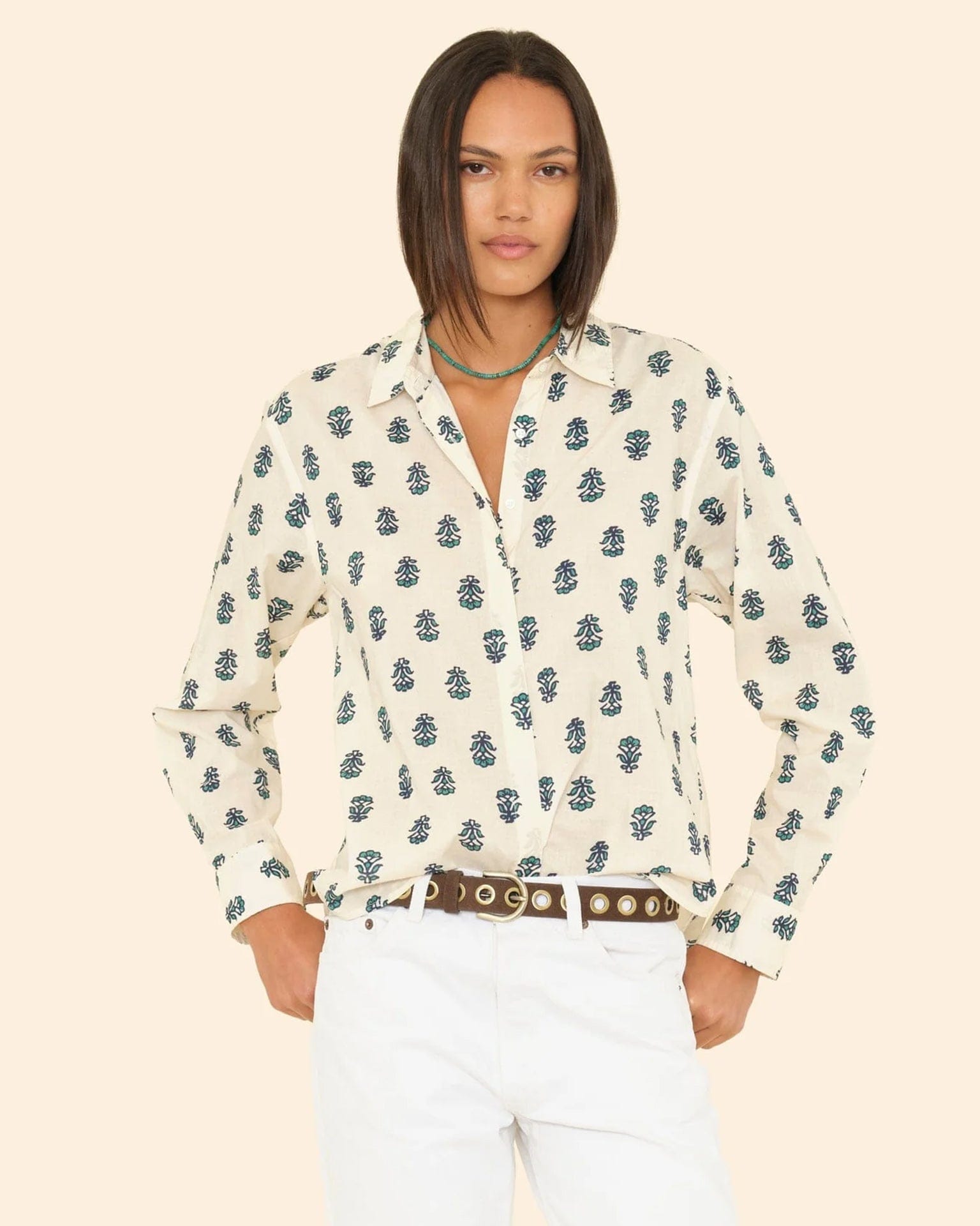 XiRENA Emmie Shirt in Clover Stamp