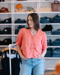 XiRENA Jenna Shirt in Blushwood 1 - Bliss Boutiques