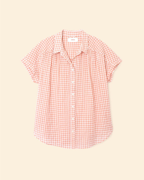 【HI FI FNK】Jien Linen Checked Shirt XiRENA Paxton Shirt in Shell Pink - Bliss Boutiques