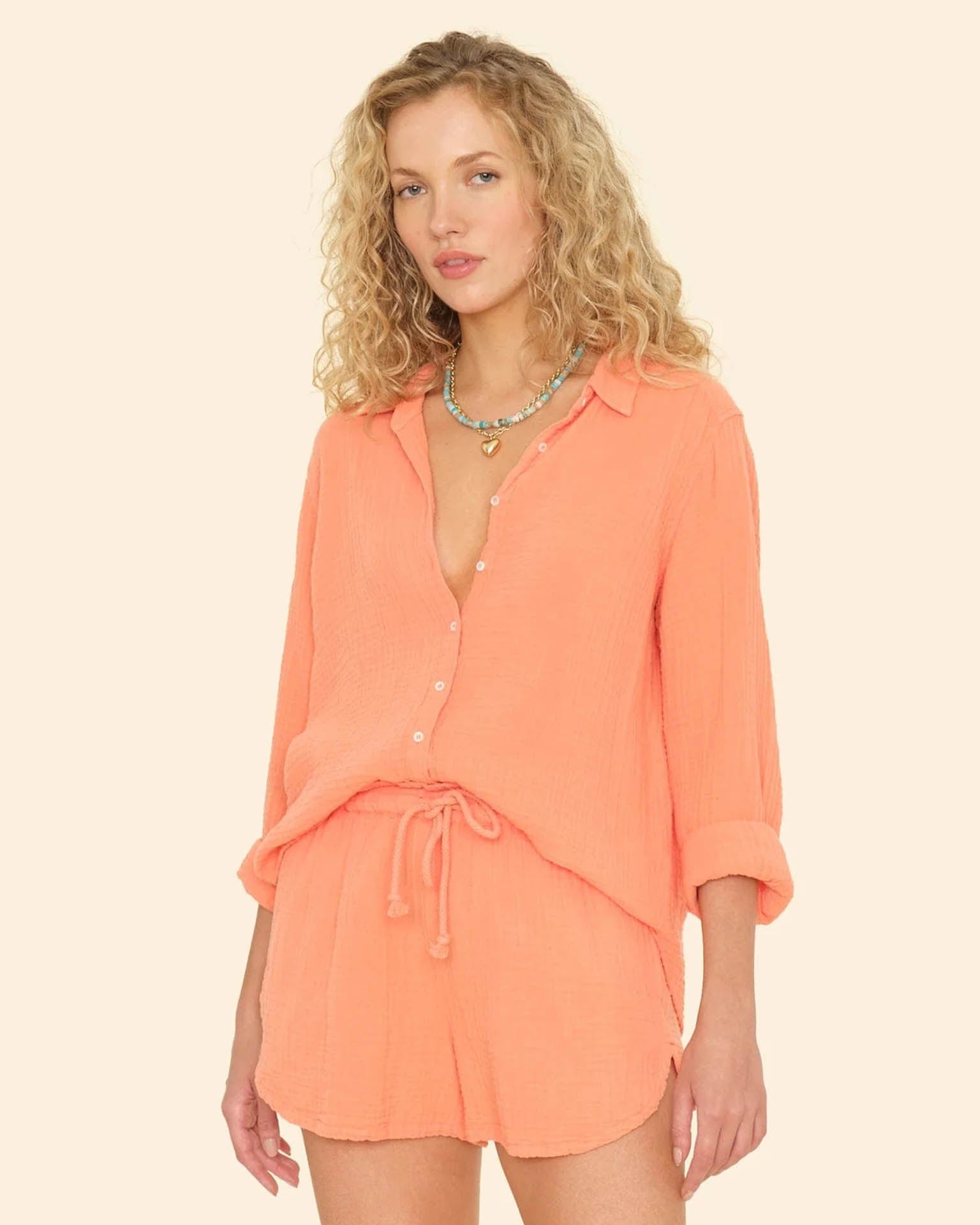 XiRENA Clothing Scout Shirt in Cantelope