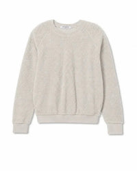 Ziggy - Inside Out Fleece Long Sleeve Shrunken Crewneck Sweatshirt in Whitecap Grey