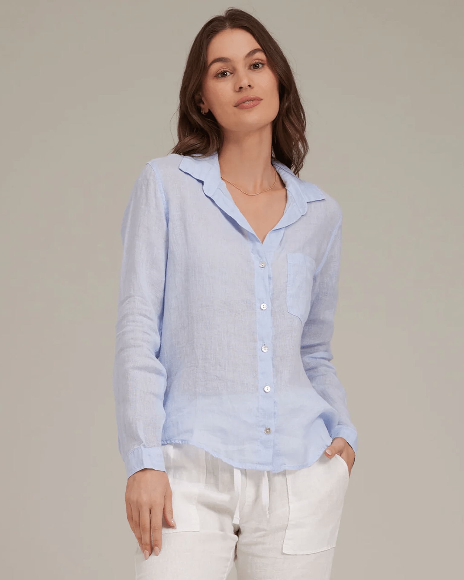 Bella Dahl Pocket Button Down in Perennial Blue