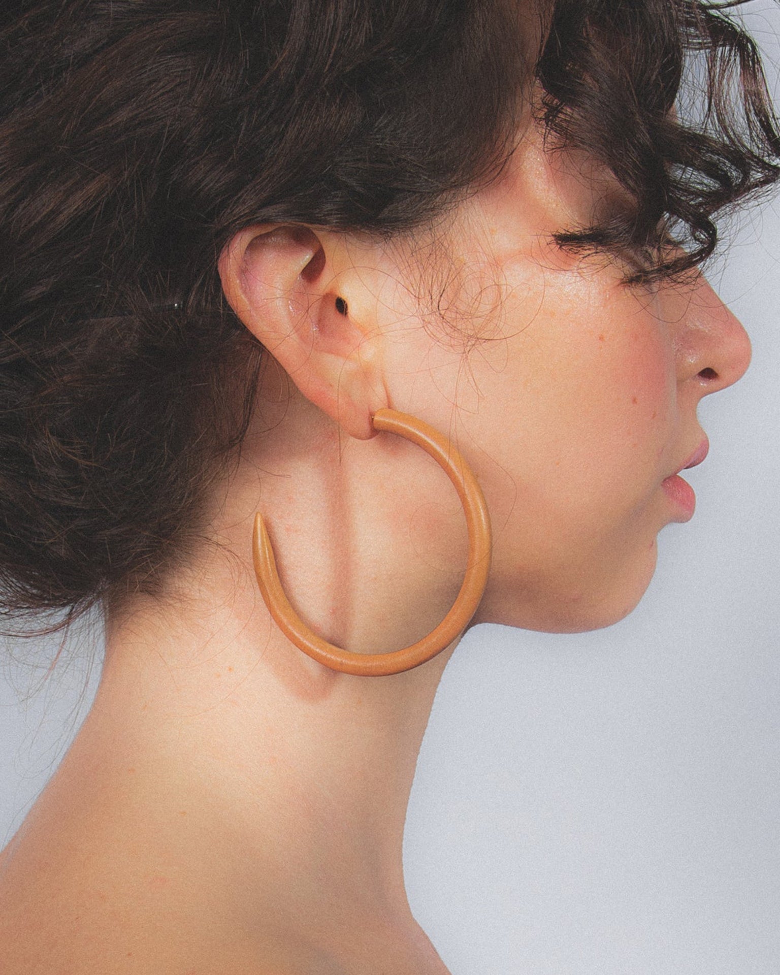 B&L Jewelry Leather Weekender C Hoop in Large in Leather Weekender