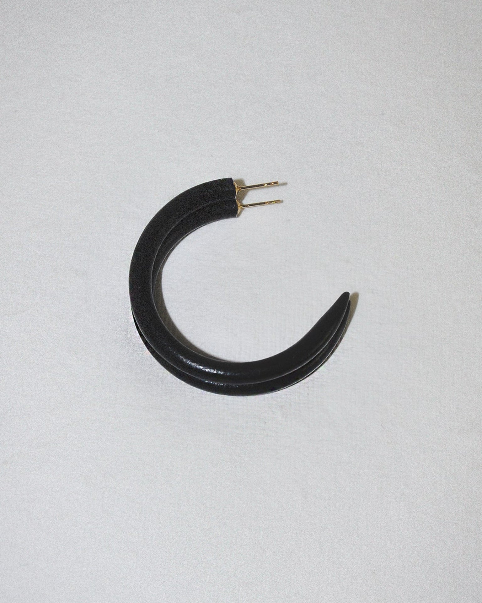 B&L Jewelry Midnight Panther C Hoop in Small in Midnight Panther