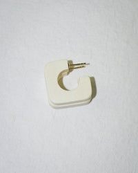 B&L Jewelry Chanel Ivory Square Hoop in Chanel Ivory