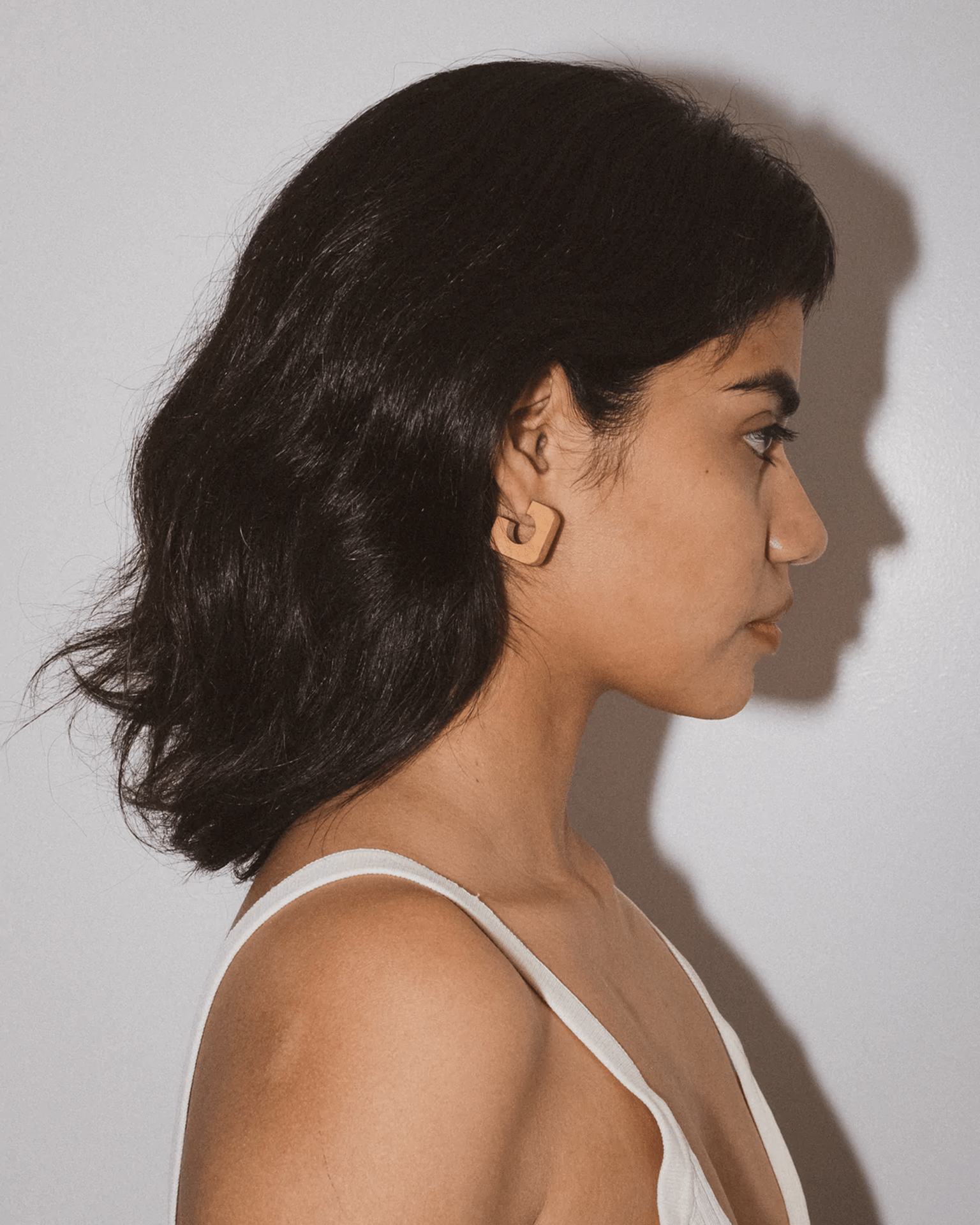 B&L Square Hoop in Leather Weekender