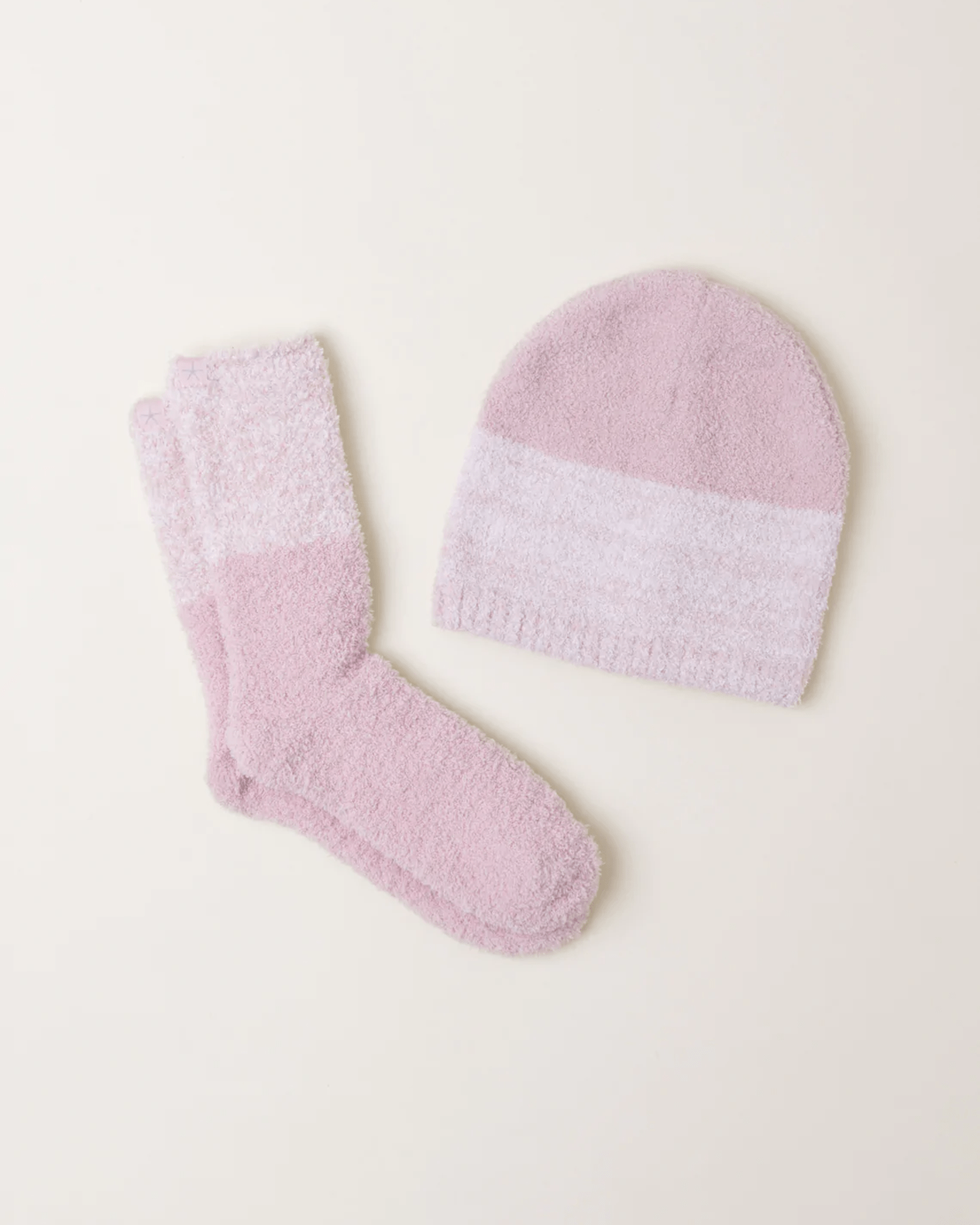 Barefoot Dreams CozyChic Heathered Socks in Dusty Rose/White