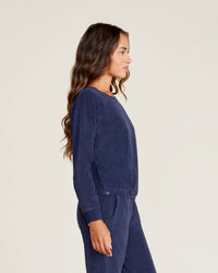 Barefoot Dreams Clothing Cozyterry Dolman Pullover in Indigo