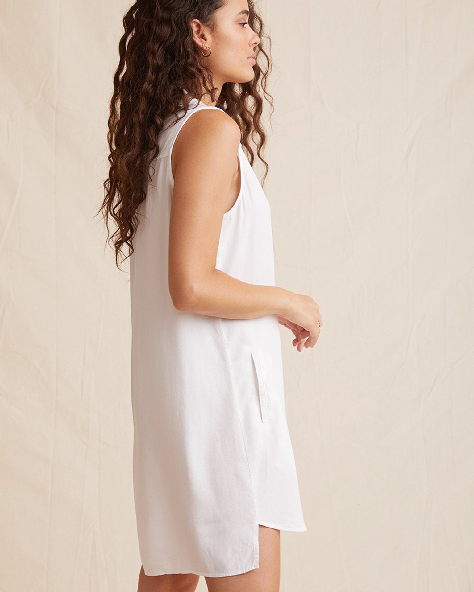 Bella Dahl Sleeveless A-Line Dress in White