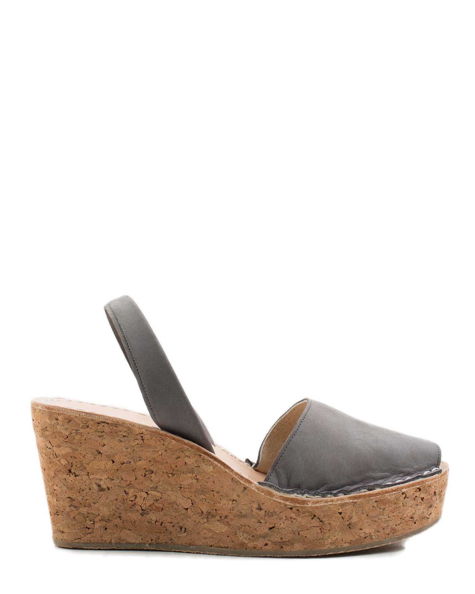 Platform Wedge in Gris Nubuck