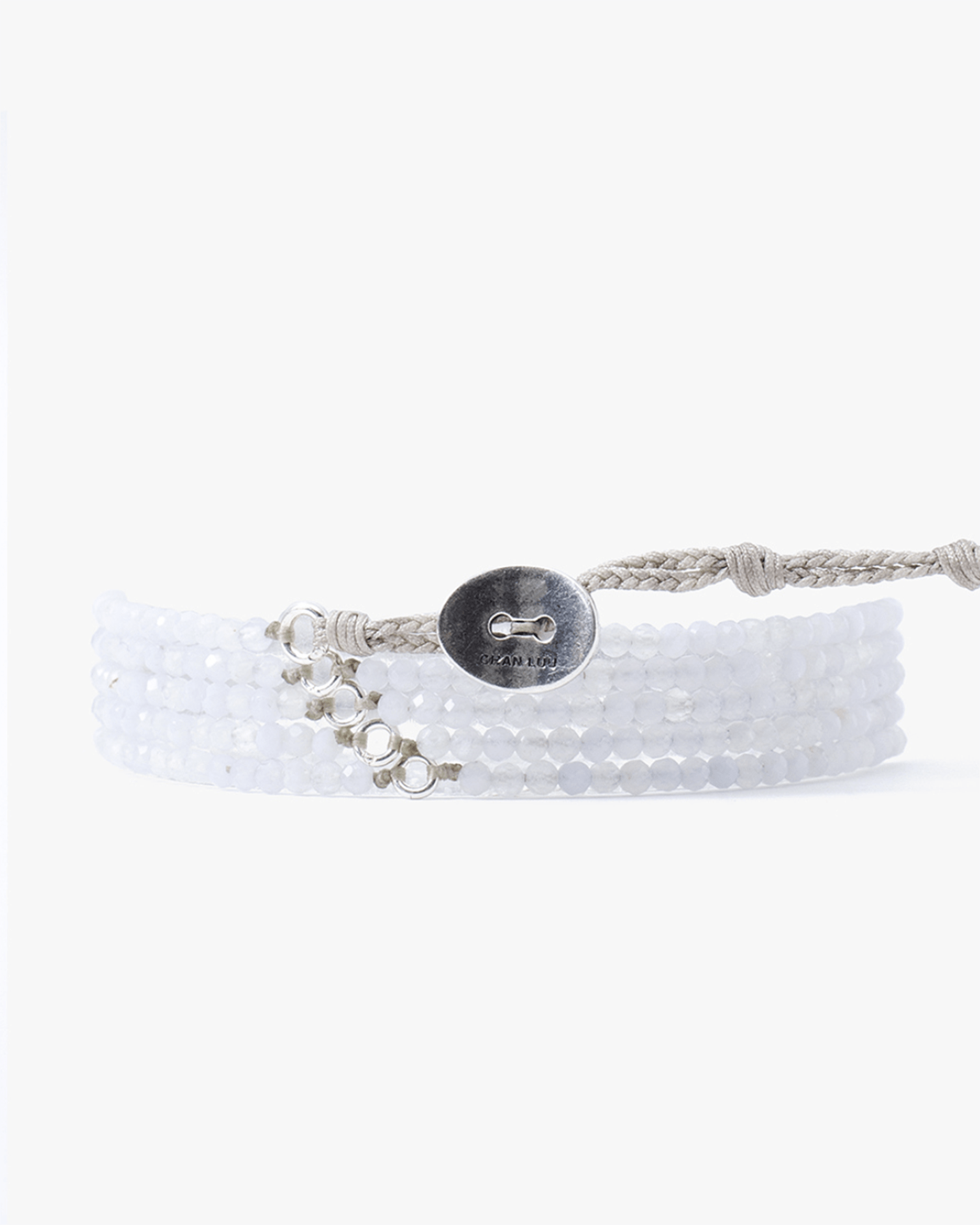 Chan Luu CL Blue Lace Agate & SS Wrap Bracelet