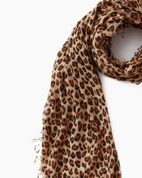 Chan Luu Leopard Print C/S Scarf in Roasted Pecan