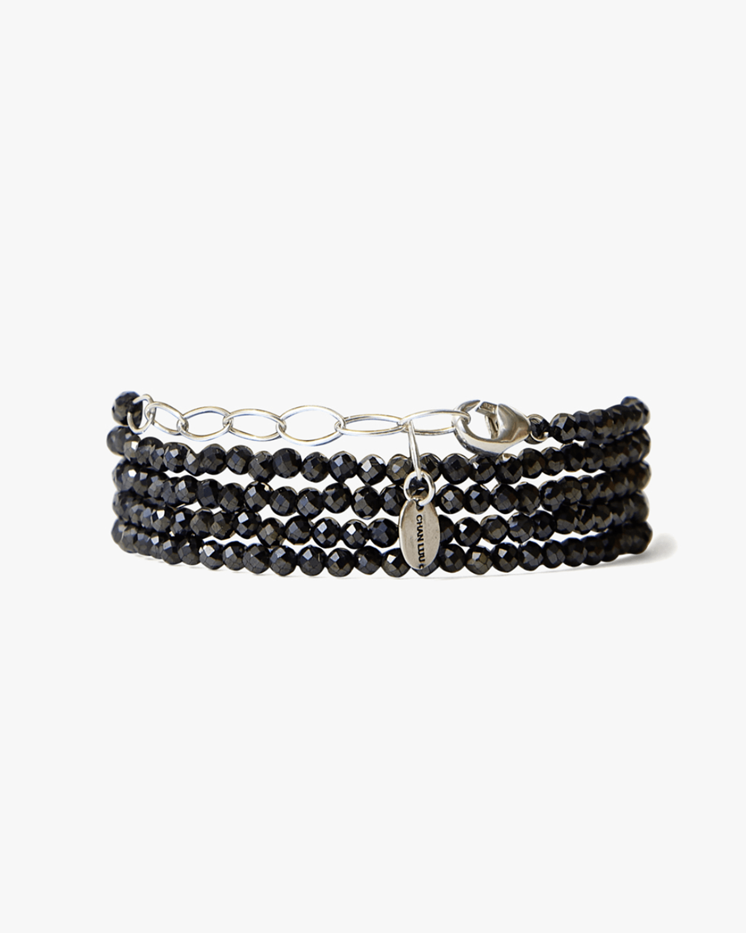 Chan Luu Jewelry Mystic Black/Silver Naked Wrap Bracelet in Mystic Black w/ SS