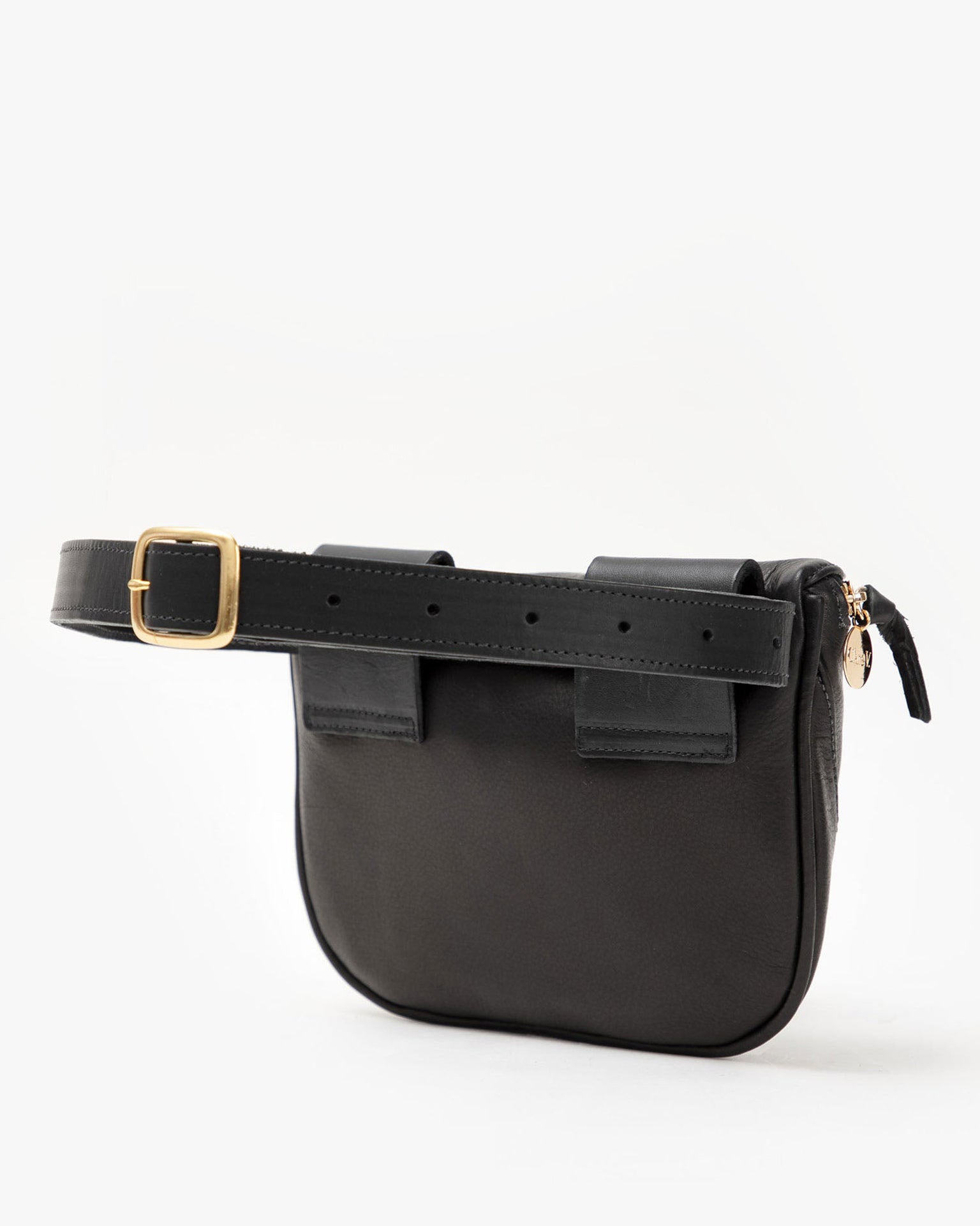 Clare V. Fanny Pack in Black Vlvt Leather