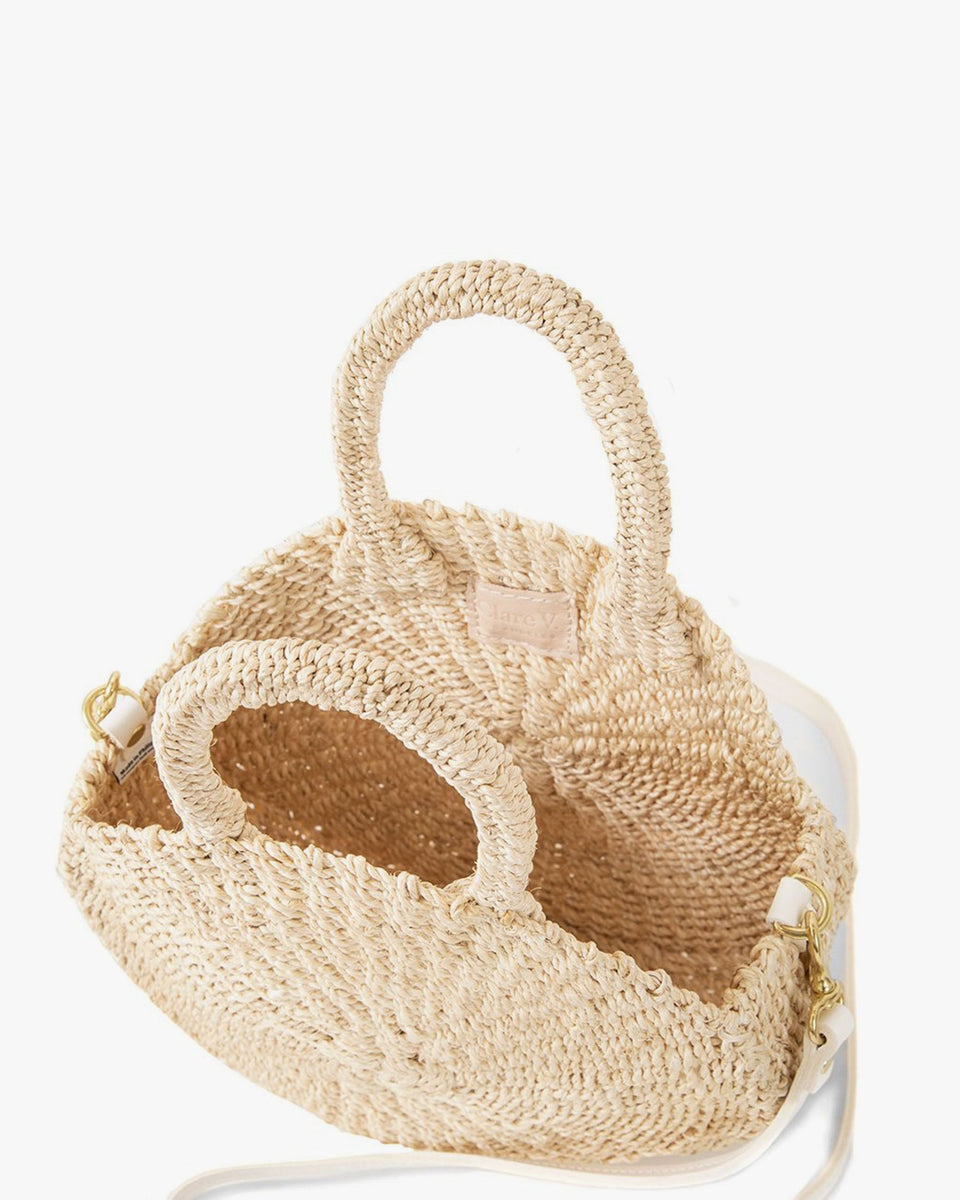 Clare V. Moyen Messenger in Natural Woven Check - Bliss Boutiques