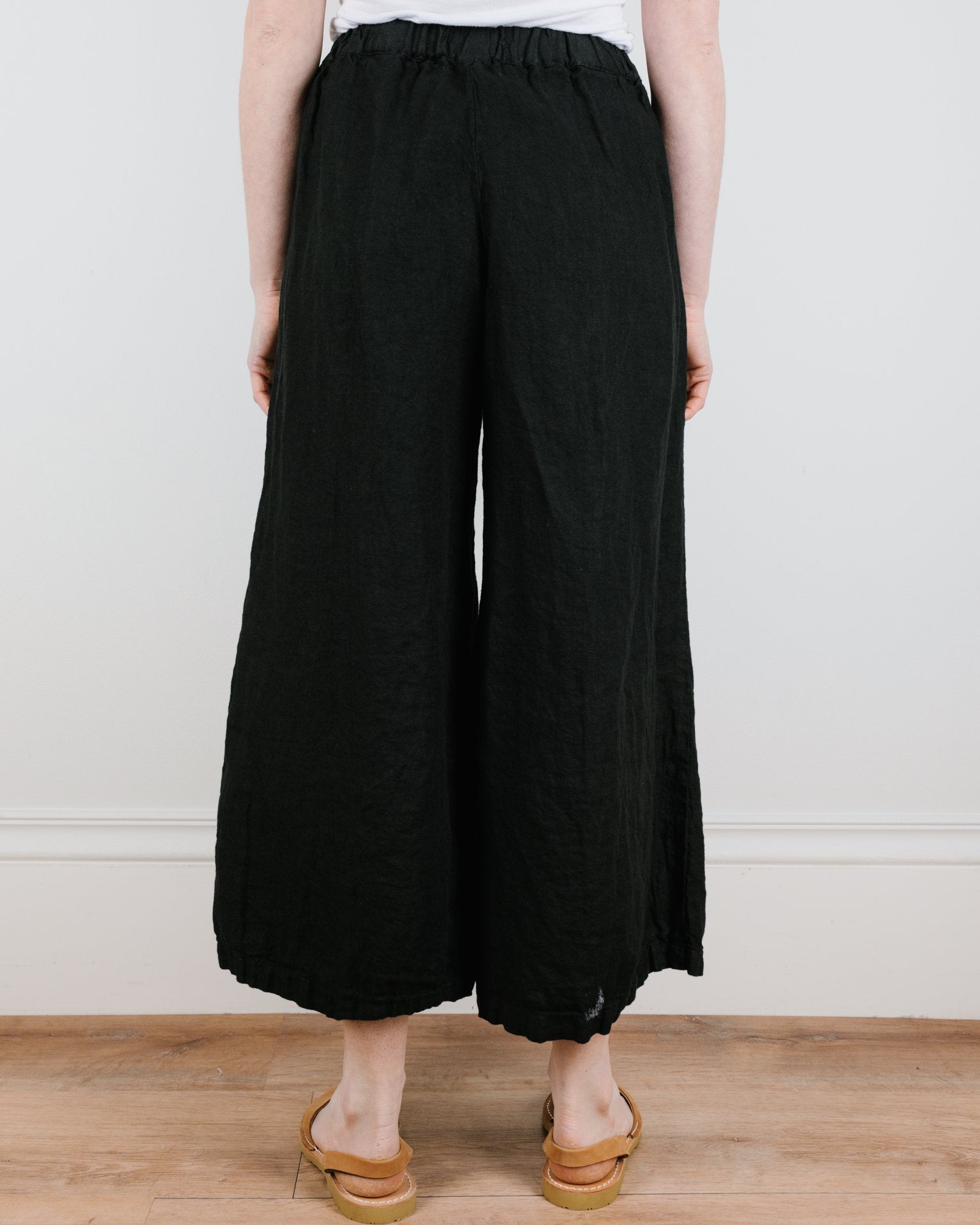 CP Shades Cropped Wendy Pant in Black Heavy Weight Linen