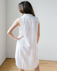 CP Shades Mara Slvlss Shirtdress in White HW Linen Twill