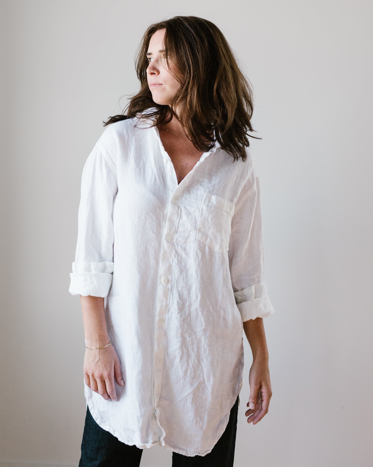 Marella HW Linen Twill in White