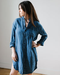 CP Shades Mari Oversized Shirtdress in Bleach Indigo Twill