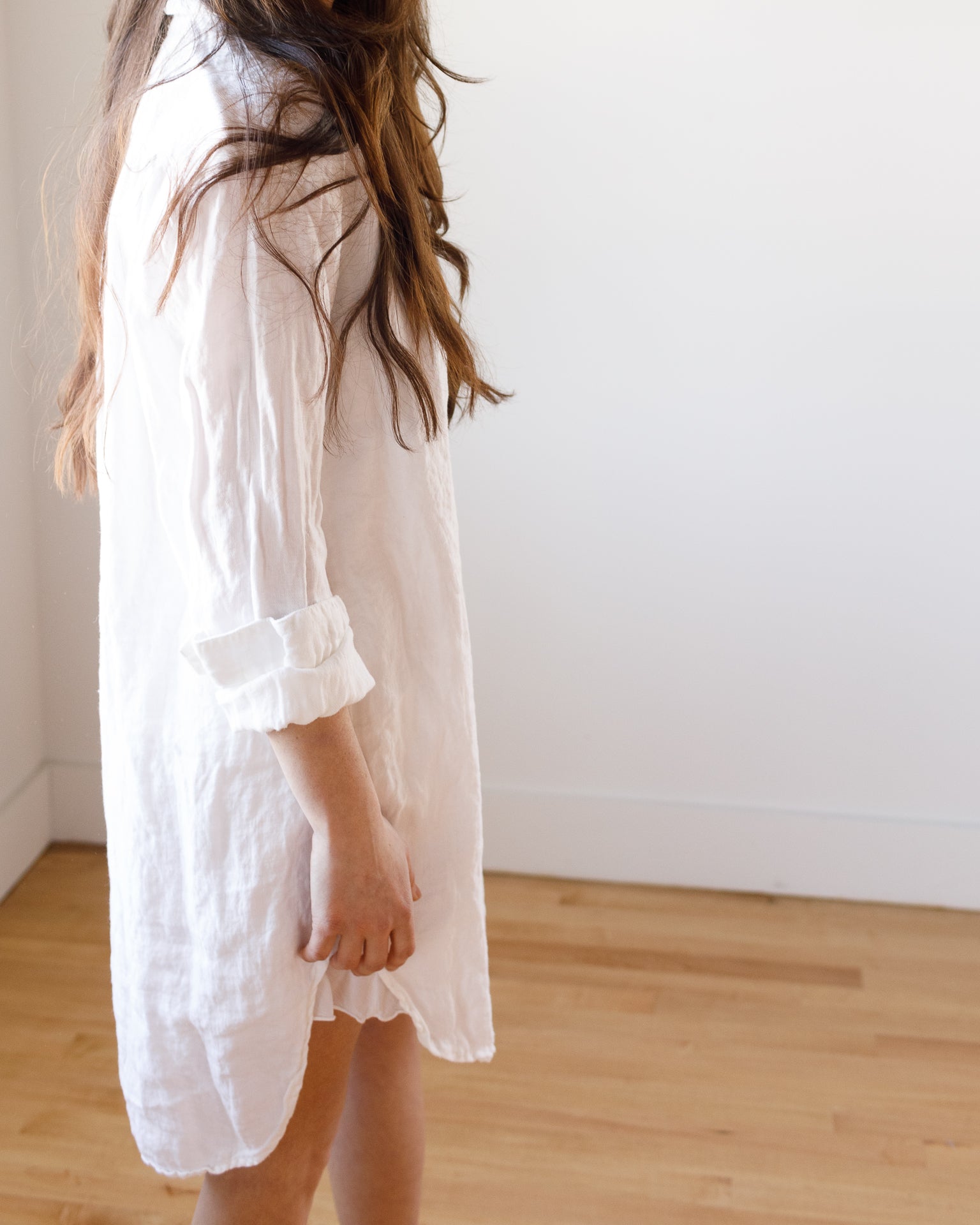 CP Shades Mari Shirtdress in White Linen Twill