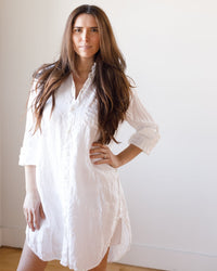 CP Shades Mari Shirtdress in White Linen Twill