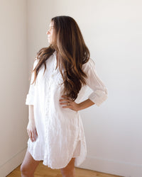 CP Shades Mari Shirtdress in White Linen Twill