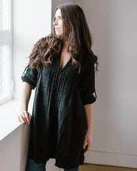 CP Shades Clothing Regina in Black HW Linen Twill