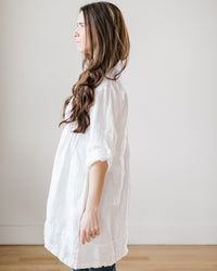 CP Shades Regina in White HW Linen Twill