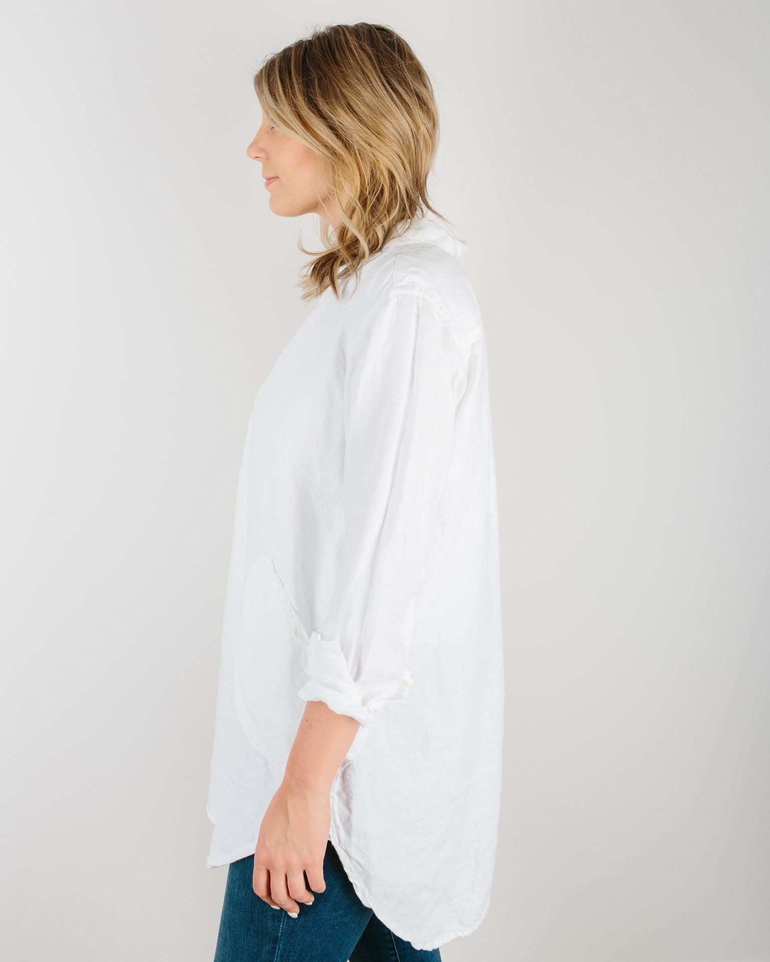 CP Shades Teton in White Heavy Weight Linen Twill